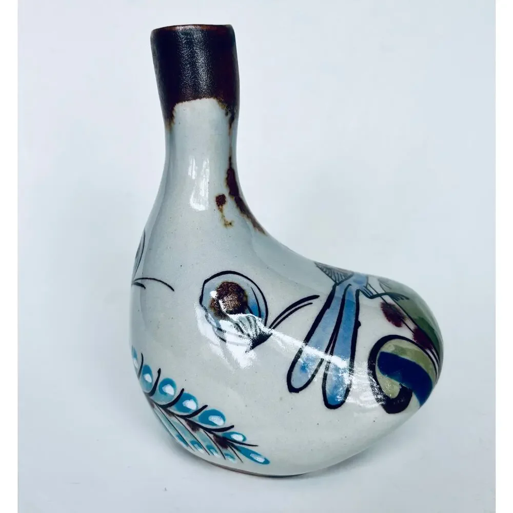 Vintage Ken Edwards El Palomar Tonala Bud Vase Mexican Pottery Scorpion Signed